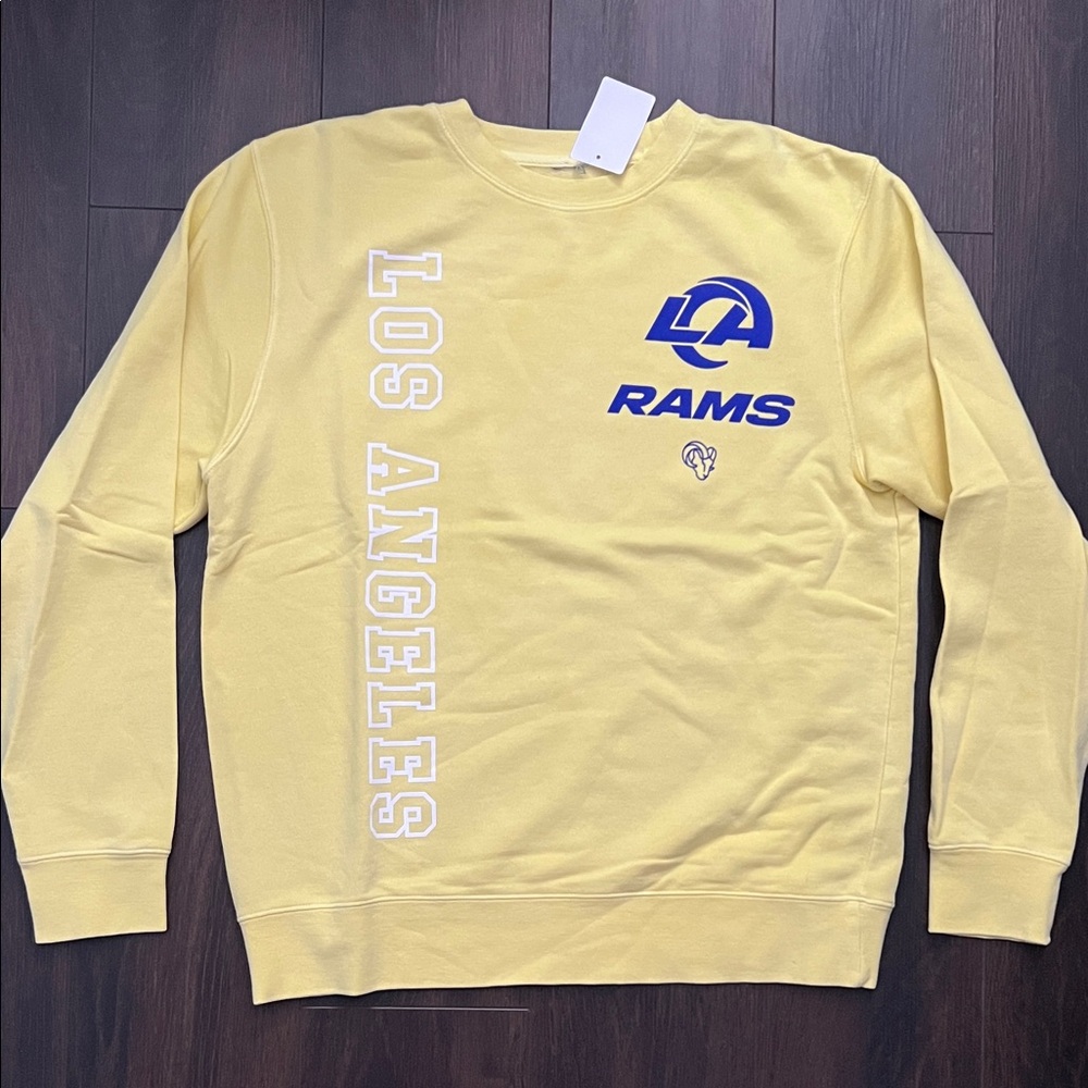 The Wild Collective - Los Angeles Rams Yellow Crewneck, Size: Medium